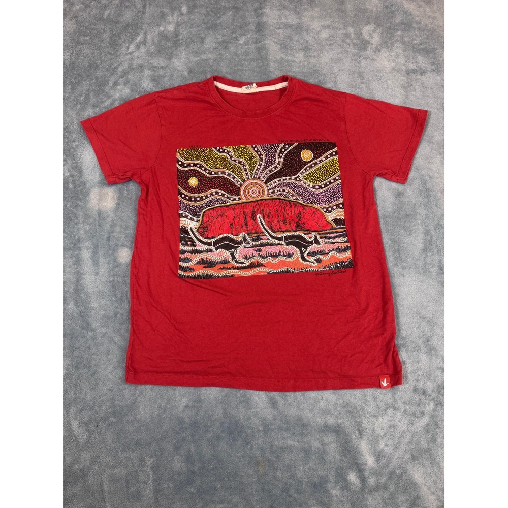 Gooses Danny Eastwood Aboriginal Art Uluru T-Shirt S Red Kangaroo Graphic